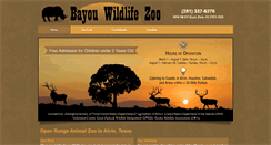 Desktop Screenshot of bayouwildlifezoo.com