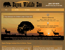 Tablet Screenshot of bayouwildlifezoo.com